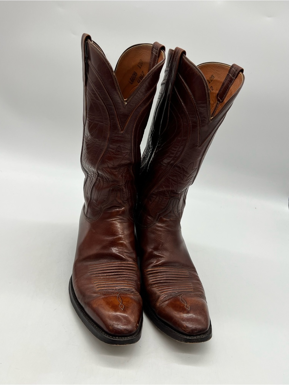 Lucchese Since 1883 Men’s Sz 12B Brown Leather Pull On Western Cowboy Boots.